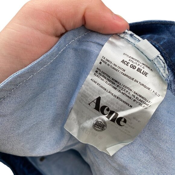 Vintage Acne Studios Jeans Size 32 ACE OD Blue - Picture 10 of 11